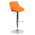 Flach Furniture Contemporary Orange Vinyl Bucket Seat Adjustable Height Bar Stool with Chrome Base [CH-82028-MOD-ORG-GG]