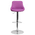 Flach Furniture Contemporary Purple Vinyl Bucket Seat Adjustable Height Bar Stool with Chrome Base [CH-82028-MOD-PUR-GG]