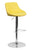 Flach Furniture Contemporary Yellow Vinyl Bucket Seat Adjustable Height Bar Stool with Chrome Base [CH-82028-MOD-YEL-GG]