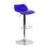 Flash Furniture Contemporary Transparent Modern Blue Acrylic Adjustable Height Barstool with Chrome Base -CH-88005-BL-GG
