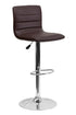 Flach Furniture Contemporary Brown Vinyl Adjustable Height Bar Stool with Chrome Base [CH-92023-1-BRN-GG]