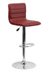 Flach Furniture Contemporary Burgundy Vinyl Adjustable Height Bar Stool with Chrome Base [CH-92023-1-BURG-GG]
