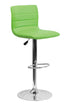 Flach Furniture Contemporary Green Vinyl Adjustable Height Bar Stool with Chrome Base [CH-92023-1-GRN-GG]