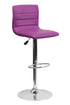 Flach Furniture Contemporary Purple Vinyl Adjustable Height Bar Stool with Chrome Base [CH-92023-1-PUR-GG]