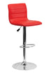 Flach Furniture Contemporary Red Vinyl Adjustable Height Bar Stool with Chrome Base [CH-92023-1-RED-GG]