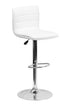 Flach Furniture Contemporary White Vinyl Adjustable Height Bar Stool with Chrome Base [CH-92023-1-WH-GG]