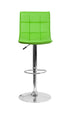 Flash Furniture Contemporary Green Quilted Vinyl Adjustable Height Barstool with Chrome Base