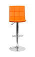 Flash Furniture Contemporary Orange Quilted Vinyl Adjustable Height Barstool with Chrome Base