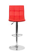 Flash Furniture Contemporary Red Quilted Vinyl Adjustable Height Barstool with Chrome Base