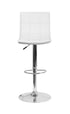 Flash Furniture Contemporary White Quilted Vinyl Adjustable Height Barstool with Chrome Base