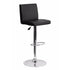 Flach Furniture Contemporary Black Vinyl Adjustable Height Bar Stool with Chrome Base [CH-92066-BK-GG]