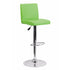 Flach Furniture Contemporary Green Vinyl Adjustable Height Bar Stool with Chrome Base [CH-92066-GRN-GG]