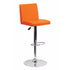 Flach Furniture Contemporary Orange Vinyl Adjustable Height Bar Stool with Chrome Base [CH-92066-ORG-GG]