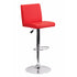 Flach Furniture Contemporary Red Vinyl Adjustable Height Bar Stool with Chrome Base [CH-92066-RED-GG]