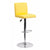 Flach Furniture Contemporary Yellow Vinyl Adjustable Height Bar Stool with Chrome Base [CH-92066-YEL-GG]