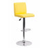 Flach Furniture Contemporary Yellow Vinyl Adjustable Height Bar Stool with Chrome Base [CH-92066-YEL-GG]