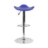 Flash Furniture Contemporary Blue Vinyl Adjustable Height Bar Stool With Chrome Base