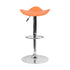 Flash Furniture Contemporary Orange Vinyl Adjustable Height Bar Stool With Chrome Base
