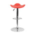 Flash Furniture Contemporary Red Vinyl Adjustable Height Bar Stool With Chrome Base