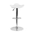 Flash Furniture Contemporary White Vinyl Adjustable Height Bar Stool With Chrome Base