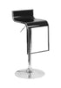 Flash Furniture Contemporary Black Plastic Adjustable Height Barstool with Chrome Drop Frame