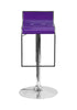 Flash Furniture Contemporary Purple Plastic Adjustable Height Barstool with Chrome Drop Frame