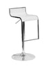 Flash Furniture Contemporary White Plastic Adjustable Height Barstool with Chrome Drop Frame