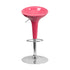 Flash Furniture Contemporary Pink Plastic Adjustable Height Bar Stool With Chrome Base - CH-TC3-103-PK-GG