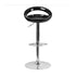 Flash Furniture Contemporary Black Plastic Adjustable Height Bar Stool With Chrome Base