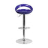 Flash Furniture Contemporary Blue Plastic Adjustable Height Bar Stool With Chrome Base - CH-TC3-1062-BL-GG