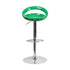 Flash Furniture Contemporary Green Plastic Adjustable Height Bar Stool With Chrome Base - CH-TC3-1062-GN-GG