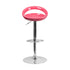 Flash Furniture Contemporary Pink Plastic Adjustable Height Bar Stool With Chrome Base - CH-TC3-1062-PK-GG