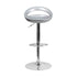 Flash Furniture Contemporary Silver Plastic Adjustable Height Bar Stool With Chrome Base - CH-TC3-1062-SIL-GG