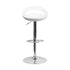 Flash Furniture Contemporary White Plastic Adjustable Height Bar Stool With Chrome Base - CH-TC3-1062-WH-GG