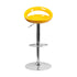 Flash Furniture Contemporary Yellow Plastic Adjustable Height Bar Stool With Chrome Base - CH-TC3-1062-YEL-GG