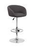 Flash Furniture Contemporary Black Fabric Adjustable Height Barstool with Chrome Base