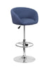 Flash Furniture Contemporary Blue Fabric Adjustable Height Barstool with Chrome Base