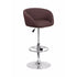 Flash Furniture Contemporary Brown Fabric Adjustable Height Barstool with Chrome Base