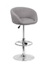 Flash Furniture Contemporary Gray Fabric Adjustable Height Barstool with Chrome Base