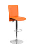 Flash Furniture Contemporary Orange Vinyl Adjustable Height Barstool with Chrome Base