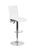 Flash Furniture Contemporary White Vinyl Adjustable Height Barstool with Chrome Base