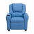 Flash Furniture Indoor Kids Recliner Cushion Sofa Chair with Cup Bottle Holder and Headrest Blue Vinyl