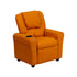 Contemporary Orange Vinyl Kids Recliner with Cup Holder and Headrest [DG-ULT-KID-ORANGE-GG]