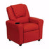 Contemporary Red Vinyl Kids Recliner with Cup Holder and Headrest [DG-ULT-KID-RED-GG]
