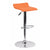 Flach Furniture Contemporary Orange Vinyl Adjustable Height Bar Stool with Chrome Base [DS-801-CONT-ORG-GG]