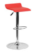 Flach Furniture Contemporary Red Vinyl Adjustable Height Bar Stool with Chrome Base [DS-801-CONT-RED-GG]