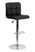Flach Furniture Contemporary Black Quilted Vinyl Adjustable Height Bar Stool with Chrome Base [DS-810-MOD-BK-GG]