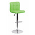 Flach Furniture Contemporary Green Quilted Vinyl Adjustable Height Bar Stool with Chrome Base [DS-810-MOD-GRN-GG]