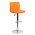 Flach Furniture Contemporary Orange Quilted Vinyl Adjustable Height Bar Stool with Chrome Base [DS-810-MOD-ORG-GG]