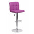 Flach Furniture Contemporary Purple Quilted Vinyl Adjustable Height Bar Stool with Chrome Base [DS-810-MOD-PUR-GG]